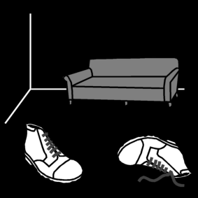 shoes laying about